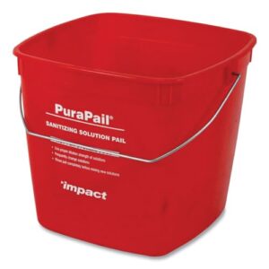 Impact Products PuraPail Utility Pail 6qt Red Sanitizing, 1 EA