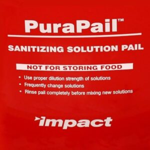 Impact Products PuraPail Utility Pail 6qt Red Sanitizing, 1 EA