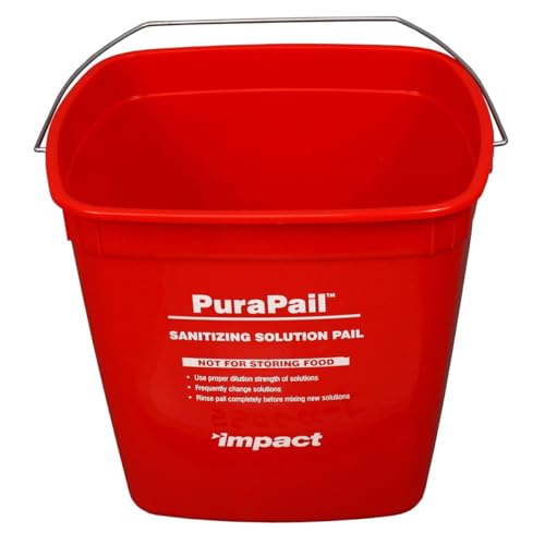 Impact Products PuraPail Utility Pail 6qt Red Sanitizing, 1 EA