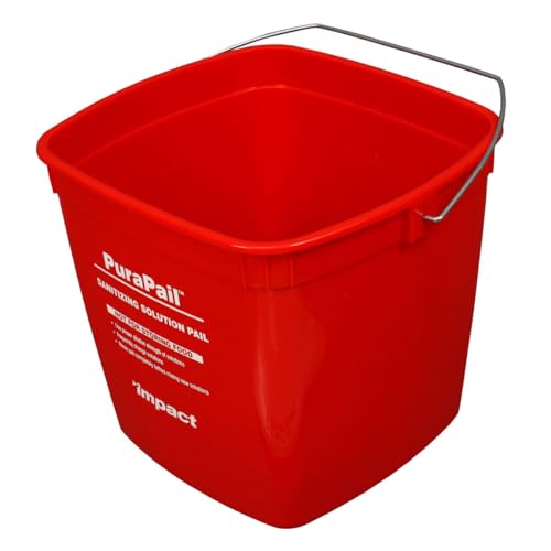 Impact Products PuraPail Utility Pail 6qt Red Sanitizing, 1 EA