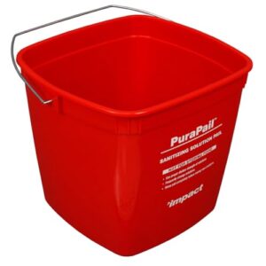 Impact Products PuraPail Utility Pail 6qt Red Sanitizing, 1 EA