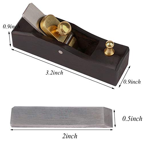 Katfort Mini Hand Planer for Woodworking, 3.2inch Wood Planer Hand Tool Flat Bottom Trimming Plane for Wood Planing Surface Smoothing, with 1 Planer Blade and 1 Metal Fixer