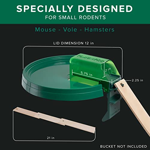 PLANKYPRO Walk The Plank Bucket Mouse Trap V2 with Bait Tunnel and Bucket Lid | Flip and Slide | Auto-Reset | Live or Kill