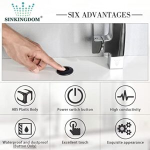 SINKINGDOM Garbage Disposal Air Switch Kit Sink Top with Long Button,Matte Black(Brass cover)