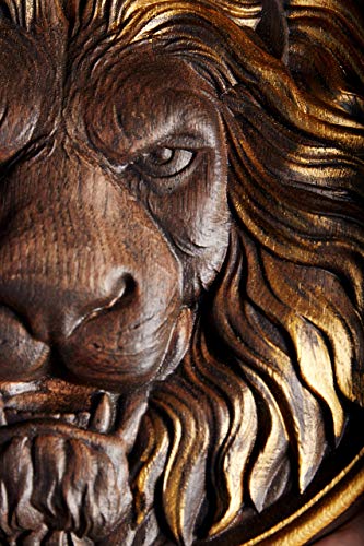 Lion Head Leo Carved Wood furniture appliques Furniture Onlay Wood rosette wood carvings Wall Hanging art