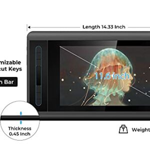 XP-PEN Artist12 11.6 Inch FHD Drawing Monitor Pen Display Graphic Monitor with PN06 Battery-Free Multi-Function Pen Holder and Glove 8192 Pressure Sensitivity