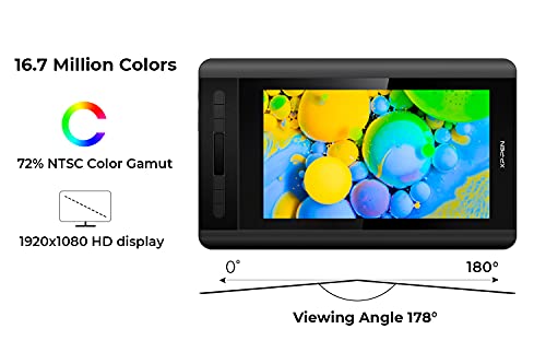 XP-PEN Artist12 11.6 Inch FHD Drawing Monitor Pen Display Graphic Monitor with PN06 Battery-Free Multi-Function Pen Holder and Glove 8192 Pressure Sensitivity