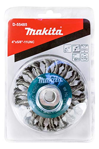 Makita 2 Piece - 4 Inch Crimped & Twist Wire Wheel Brush Set for 4.5" Grinders - Complete Conditioning for Metal - 4" x 5/8-Inch | 11 UNC