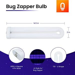 lumenivo Bug Zapper Bulb Replacement for Stinger/DEJAY B8080/9206 50W Stinger Bug Zapper Replacement Bulb with G10Q-4 4 Pin Square Base - T1 FUL50T10/BL Bug Zapper Bulb - 1 Pack