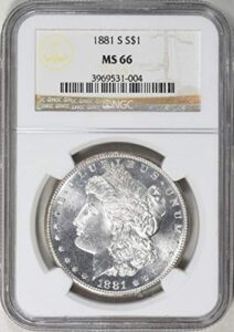 1881 s morgan silver dollar 1881-s morgan silver dollar ngc ms-66 $1 ms-66 ngc ms
