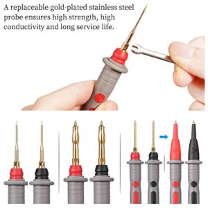 Bionso 25-Piece Multimeter Leads Kit, Professional and Upgraded Test Leads Set with Replaceable Gold-Plated Multimeter Probes, Alligator Clips, Test Hooks and Back Probe Pins.