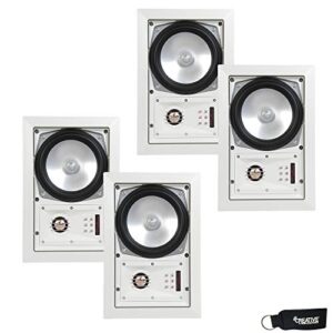 speakercraft mt6 three - in-wall or ceiling speaker includes white grill - (multipack of 2 pair, 4 speakers total)