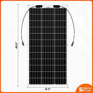 RICH SOLAR 100 Watt 12 Volt Extremely EFTE Flexible Monocrystalline Solar Panel Ultra Lightweight