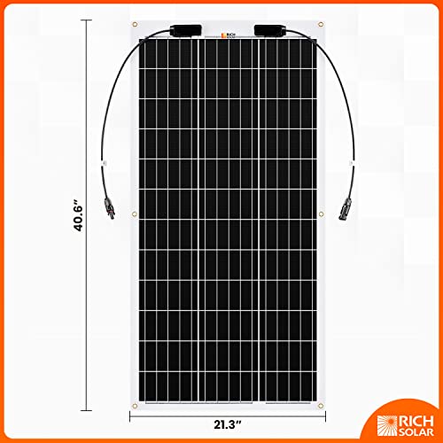 RICH SOLAR 100 Watt 12 Volt Extremely EFTE Flexible Monocrystalline Solar Panel Ultra Lightweight
