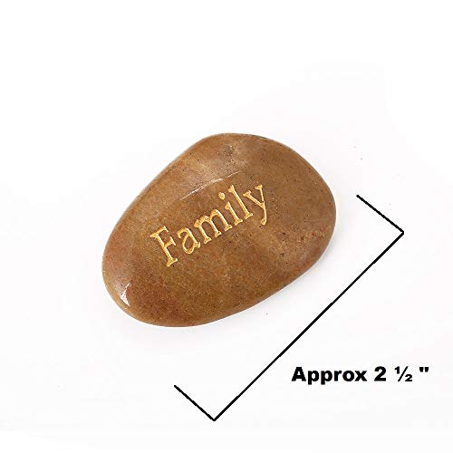 ROCKIMPACT 50PCS Engraved Rocks Different Words Inspirational Stones Bulk Faith Stones Zen Stones Gratitude Rocks Healing Prayer Stones Encouragement Rocks, 2"-3" Each