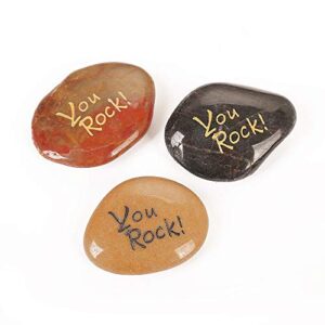 50PCS You Rock! RockImpact You Rock Gifts You are amazing Engraved Inspirational Rocks Faith Stones Novelty Gifts Appreciation Gratitude Rocks Healing Thank You Stones Wholesale Bulk You Rock, 2"-3"ea