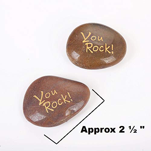 50PCS You Rock! RockImpact You Rock Gifts You are amazing Engraved Inspirational Rocks Faith Stones Novelty Gifts Appreciation Gratitude Rocks Healing Thank You Stones Wholesale Bulk You Rock, 2"-3"ea