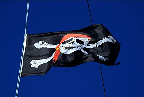 Dyung Tec Pirate Flag, 2 PCS 2' x 3' Skull and Crossbones Jolly Roger Flag for Outdoor