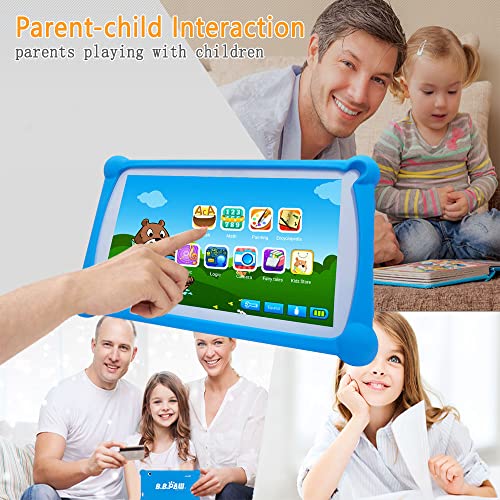 BBPAW Kids Tablet, 7 inch Tablet for Kids Learning Games Preinstalled & Parent Control 16GB WiFi Android Toddler Tablet with Educational APP and Protective Case-Blue