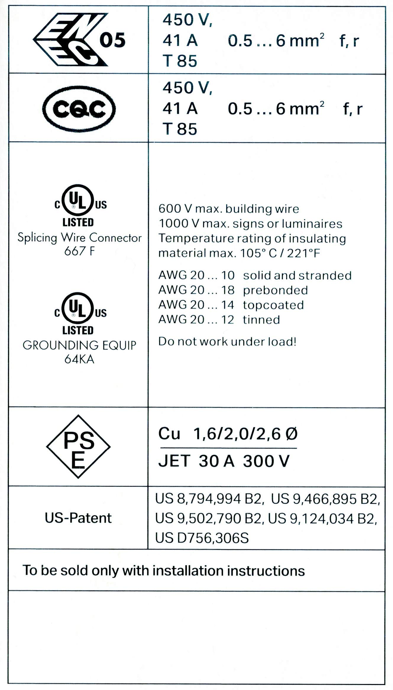 Wago 221-613 LEVER-NUTS 10AWG 3 Conductor Compact Wire Connectors 30 PK