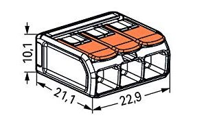 Wago 221-613 LEVER-NUTS 10AWG 3 Conductor Compact Wire Connectors 30 PK