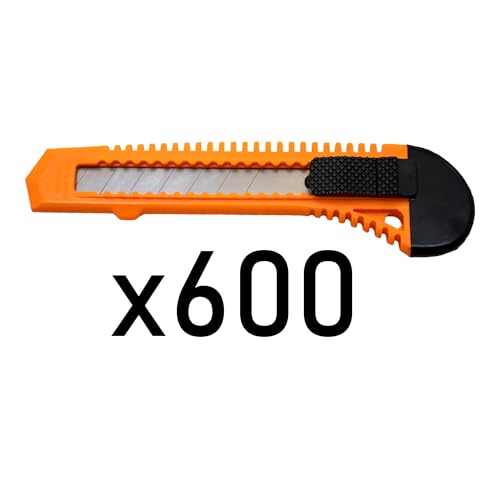 600x Bulk Utility Knife Box Cutters Snap Off Blade Neon Orange