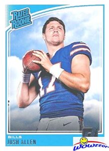 josh allen 2018 donruss football rated rookie rookie card #304 in mint condition! shipped in ultra pro top loader to protect it! buffalo bills top nfl draft pick and future superstar! wowzzer!