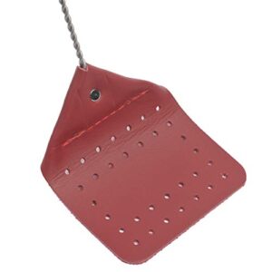 Amish Valley Products Leather Fly Swatter Handcrafted Wire Handle Flyswatter Choice of Color (Red)