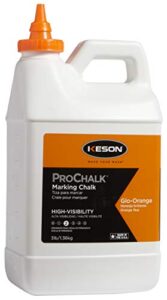 keson 103go prochalk high visibility marking chalk - level 2, glo-orange, 3-pound