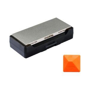 sharpal 156n double-sided diamond sharpening stone whetstone knife sharpener | coarse 325 / extra fine 1200 grit | storage case with nonslip base & angle guide (6 in. x 2.5 in.)