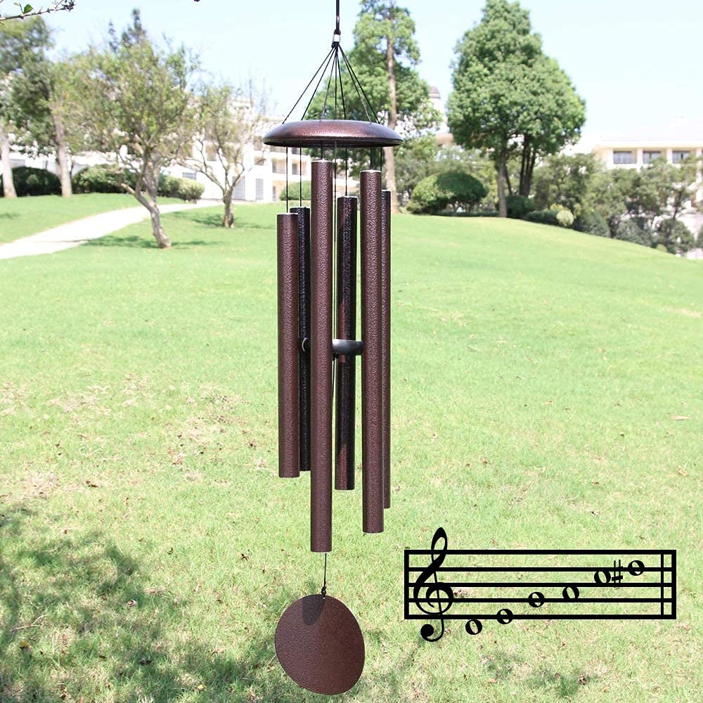 ASTARIN Wind Chimes Outdoor Deep Tone, 45 in Memorial Wind Chimes Large with 6 Heavy Tubes, Large Deep Tone Wind Chimes Outdoor for Garden Hanging Décor,Sympathy Gifts. Bronze