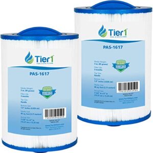 tier1 pool & spa filter cartridge 2-pk | replacement for waterways 817-0050, front access skimmer, pleatco pww50, fc-0359, 6ch-940 and more | 40 sq ft pleated fabric filter media