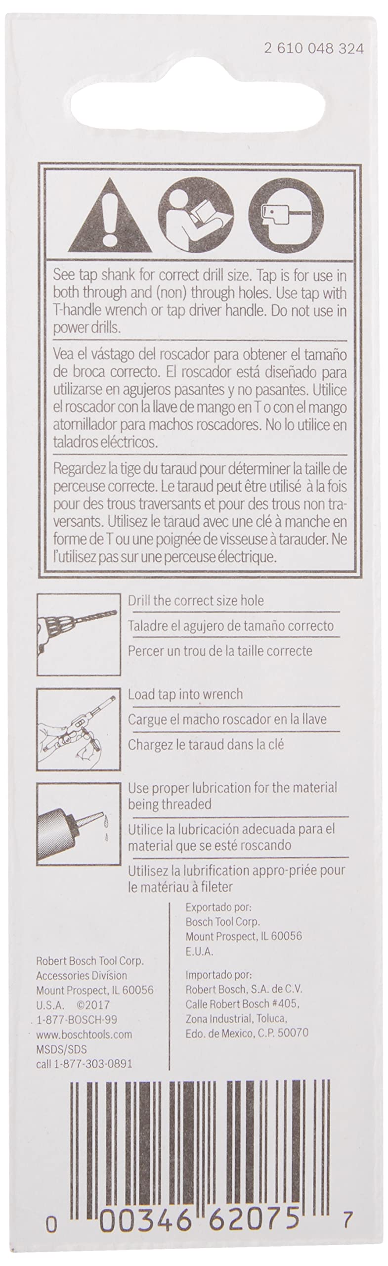 BOSCH BPT14F20 1/4 In. - 20 High-Carbon Steel Fractional Plug Tap