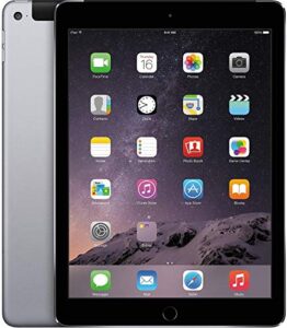 apple ipad air 2 9.7in 64gb cellular unlocked + wifi tablet - space gray / black - mh2m2llaus-cr (renewed)