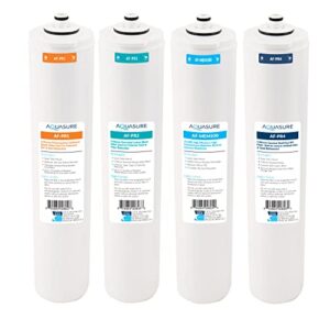 aquasure premier series complete 4-stage quick twist filter replacement cartridge bundle set af-cp100 | compatible with as-pr100 under sink reverse osmosis ro filtration system for well water