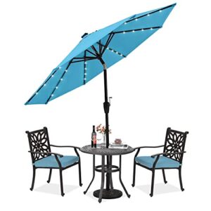 ABCCANOPY Durable Solar Led Patio Umbrellas with 32LED Lights 9FT (Turquoise)