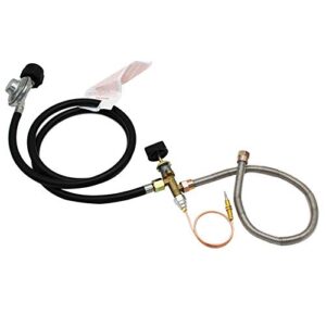 mensi propane gas fire pit safety valve control system kit hose assembly replacement parts max 90,000 btu (safety valve assembly kit)