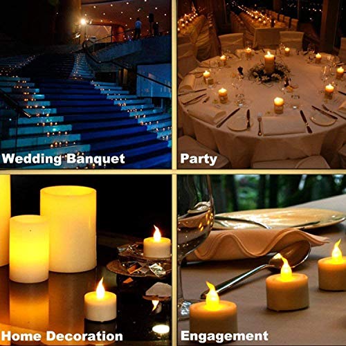 TEECOO 50pcs Battery Tea Lights Electric Candles Flickering Realistic Flameless LED Tealights Long Lasting Operated Candles Decoration for Party and Gifts Ideas