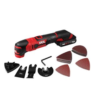 skil 20v oscillating tool kit with 32pcs accessories includes 2.0ah pwr core 20 lithium battery and charger - os593002