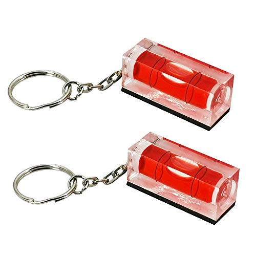 Mini Acrylic Keychain Block Level Vial - Replacement Level - Picture Hanging Level - Pocket Level - Bubble Level -magnetic- Pack of 4 (gules)