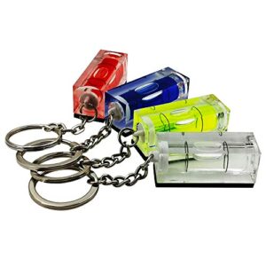 Mini Acrylic Keychain Block Level Vial - Replacement Level - Picture Hanging Level - Pocket Level - Bubble Level -magnetic- Pack of 4 (gules)