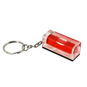 Mini Acrylic Keychain Block Level Vial - Replacement Level - Picture Hanging Level - Pocket Level - Bubble Level -magnetic- Pack of 4 (gules)