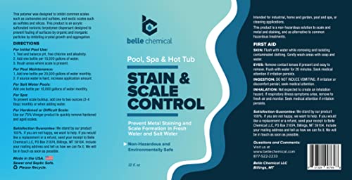 Stain and Scale Control for Pools, Spas and Hot Tubs