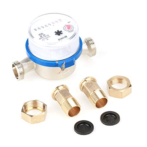 Dry Water Meter 15mm 1/2" Single Water Flow Table Measuring Tools for Home Garden Boundary Flow 0.05m3 / h