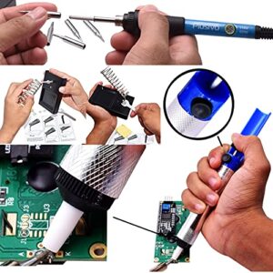 Soldering Kit - Soldering Iron 60 W Adjustable Temperature, Soldering Iron Stand, Soldering Iron Tip Set, Desoldering Pump, Solder Wick, Tweezers - Soldering Iron Kit for Electronics [110 V, US Plug]