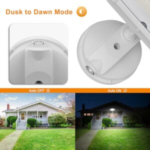 LEPOWER 3500LM Dusk to Dawn LED Security Lights Outdoor, 35W Outdoor Flood Light with Photocell, 5500K, IP65 Waterproof 3 Head Exterior Light for Garage, Patio, Yard