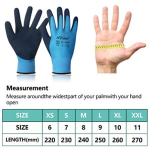 DS Safety Waterproof Work Gloves Hycool Grip Working Gloves 1 Pair(L,Blue)