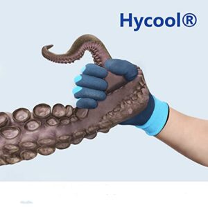 DS Safety Waterproof Work Gloves Hycool Grip Working Gloves 1 Pair(L,Blue)