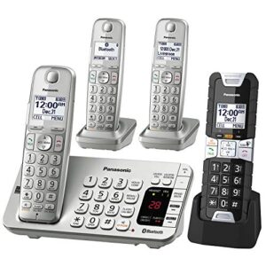panasonic kx-tge484s2 dect 6.0 4 handset landline telephone silver