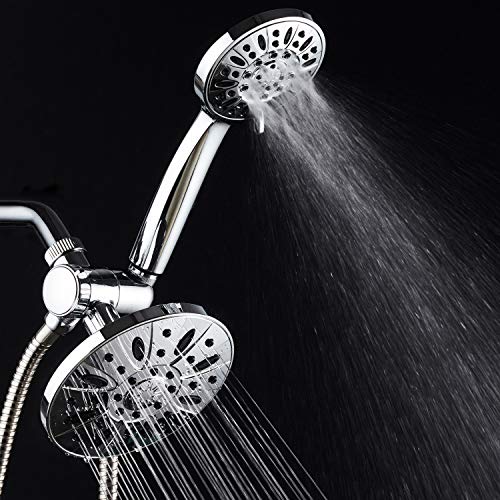 AquaDance Premium High Pressure 3-Way Rainfall Combo Combines The Best of Both Worlds-Enjoy Luxurious Rain Showerhead and 6-Setting Hand Held Shower Separately or Together, Chrome